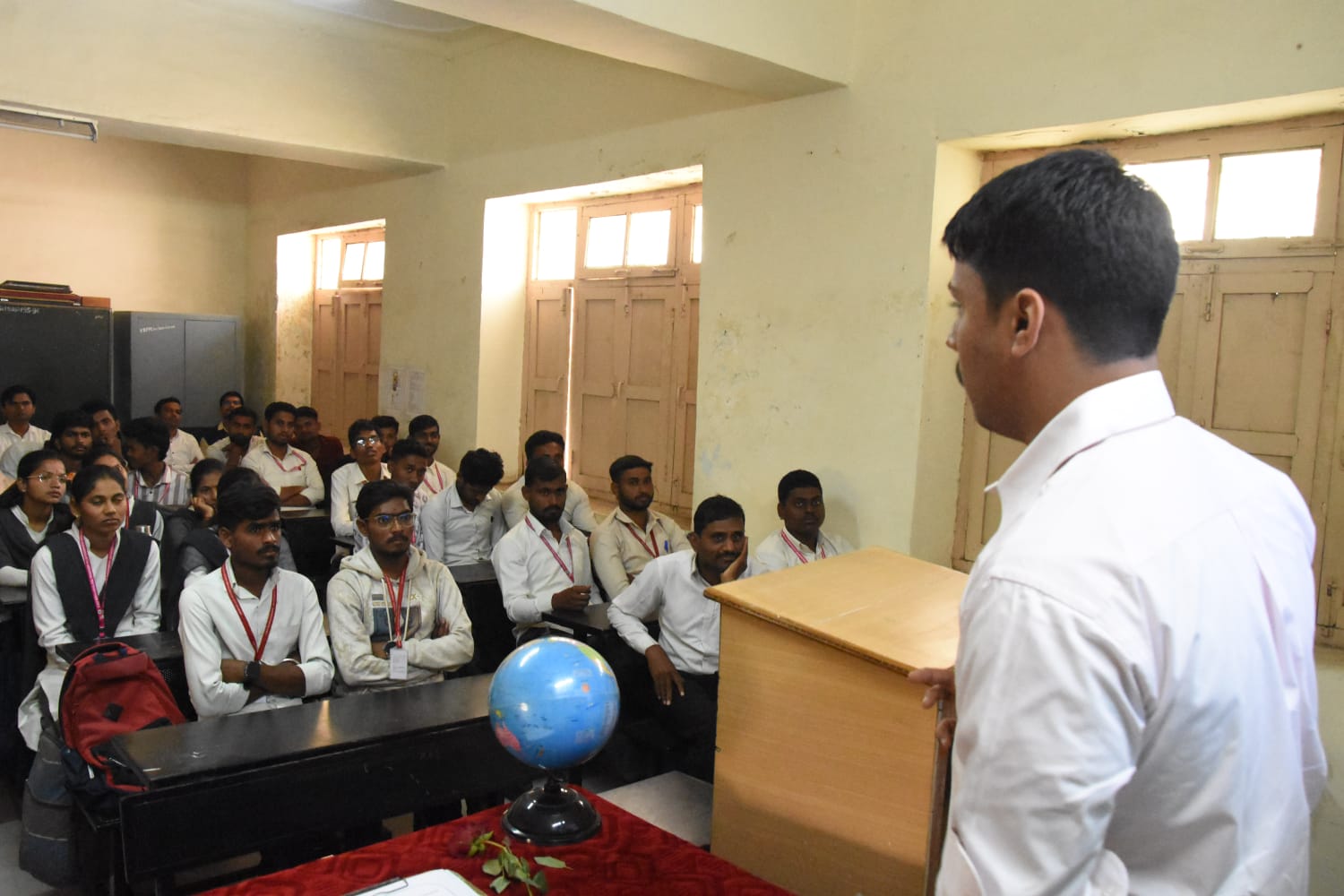 Classroom session with students